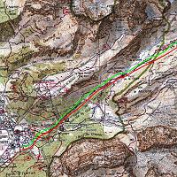  Le parcours sur deux photos: en rouge ça monte et en vert ça descend / Dénivelé positif: 1680 m